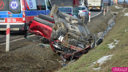 Wypadek na k8 między Ząbkowicami a Szklarami