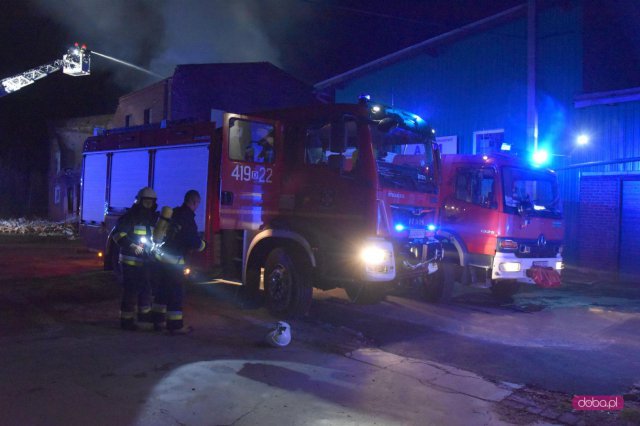 Pożar w byłej hali Bielbawu w Bielawie