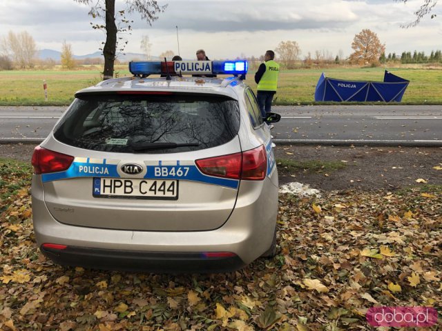 potrącenie rowerzysty w Nowiźnie w powiecie dzierżoniowskim