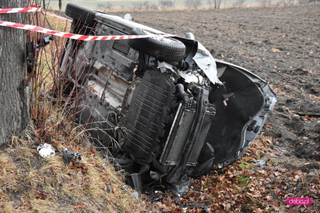 Seatem wypadła z drogi w Nowiźnie