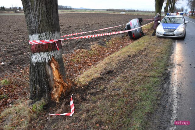 Seatem wypadła z drogi w Nowiźnie