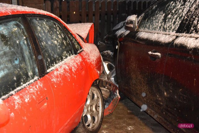 Audi wypadło z drogi w Piławie Dolnej