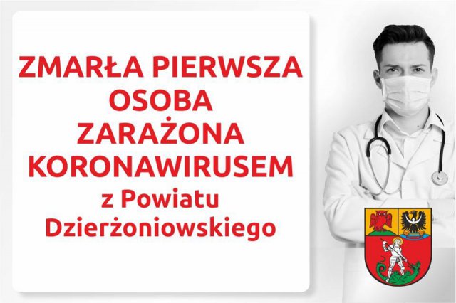 Zmarła pierwsza osoba zarażona koronawirusem z powiatu dzierżoniowskiego