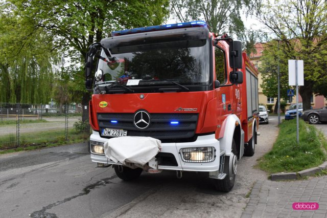 Pożar auta w Dzierżoniowie