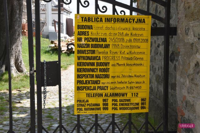 Remont sanktuarium w Kiełczynie w gminie Dzierżoniów