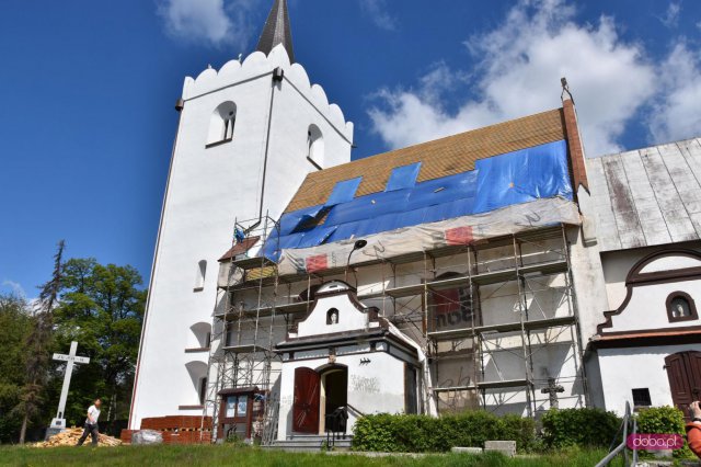 Remont sanktuarium w Kiełczynie w gminie Dzierżoniów