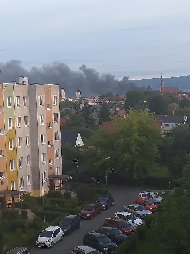 Pożar pociągu w Dzierżoniowie