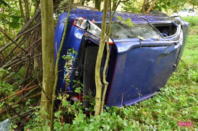 Honda wypadła z drogi w Rościszowie