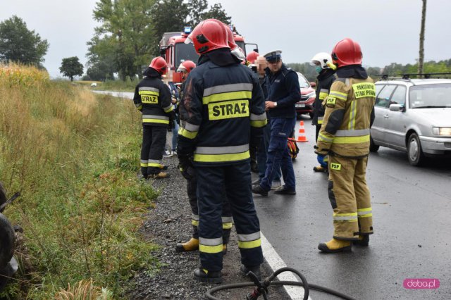 Dachowanie na drodze Lutomia - Piskorzów