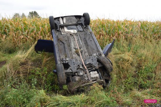 Dachowanie na drodze Lutomia - Piskorzów