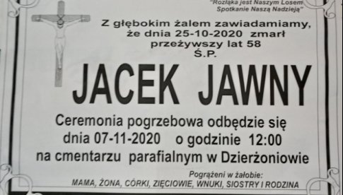 Odszedł od nas Jacek Jawny