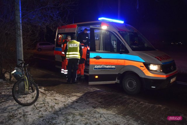 Upadek rowerzysty w Dzierżoniowie
