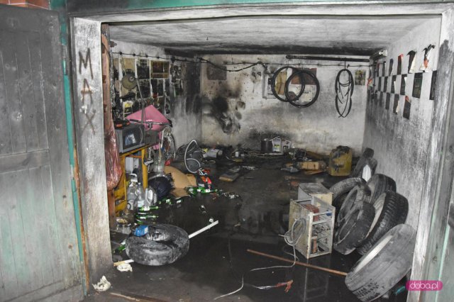 Pożar garażu w Bielawie