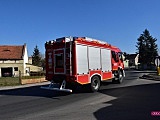 Pożar samochodu ciężarowego na drodze Łagiewniki - Strzelin