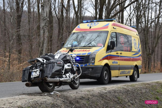 Wypadek motocyklisty w Jodłowniku