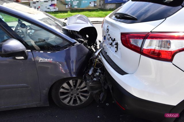 Zderzenie citroena z nissanem w Łagiewnikach