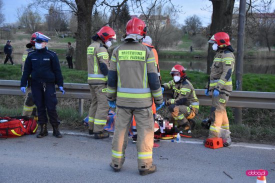 Wypadek motocyklisty w Piławie Dolnej