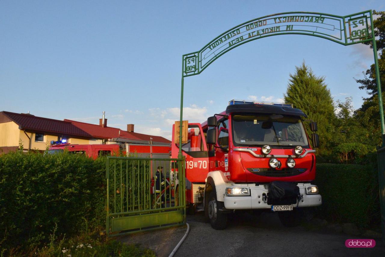 Straż pożarna na ogródkach działkowych w Bielawie