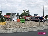 Zderzenie busa z motocyklistą na rondzie w Dzierżoniowie