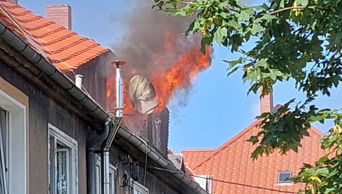 Pożar poddasza w Bielawie
