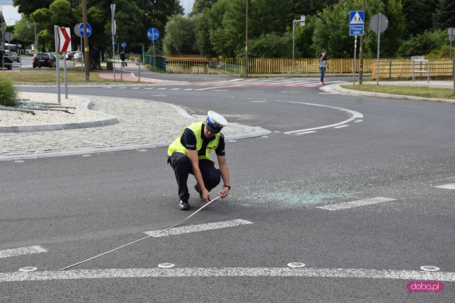Kolizja na Rondzie Silesiany w Dzierżoniowie