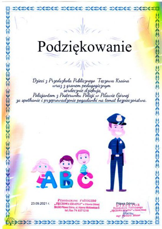 Piława Górna: przedszkolaki z wizytą u policjantów