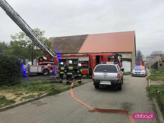 Pożar przy ul. Brzeźnej w Bielawie