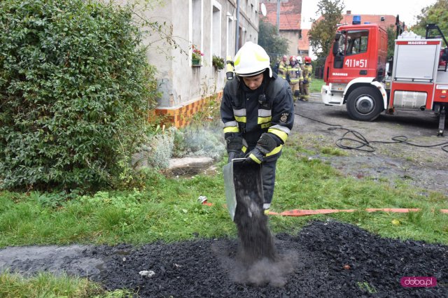 Pożar przy ul. Brzeźnej w Bielawie