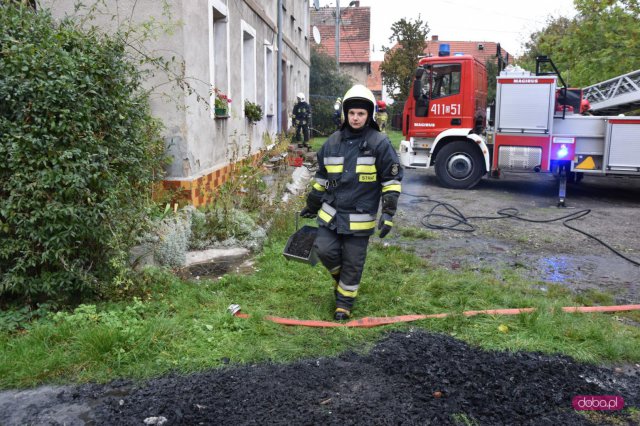 Pożar przy ul. Brzeźnej w Bielawie