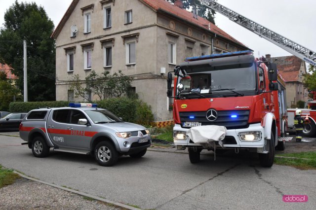 Pożar przy ul. Brzeźnej w Bielawie