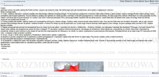 Maniecki do Dworczyka: Zrobiłem listę naszych osób do wykorzystania do spółek czy agecni. Zbieram cv.