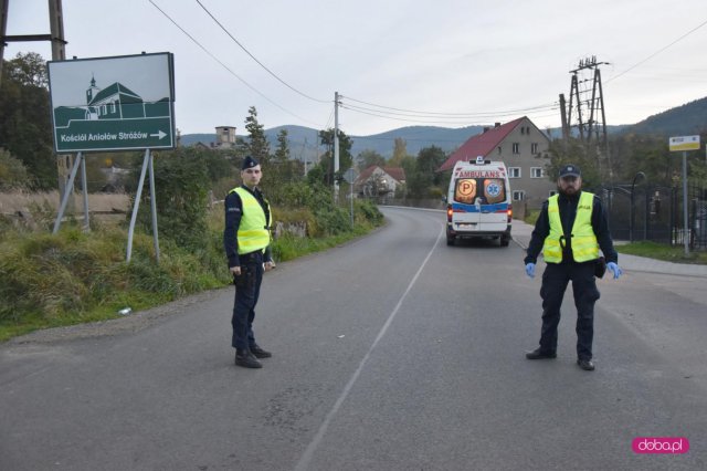 Wypadek rowerzysty w Kamionkach