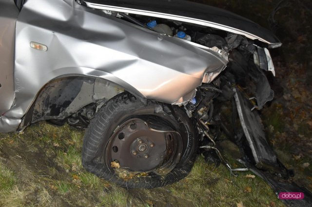 Fiat wypadł z drogi Dzierżoniów - Łagiewniki
