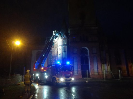Interwencja straży pożarnej na bielawskim kościele