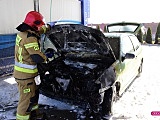 Pożar samochodu w Piławie Górnej