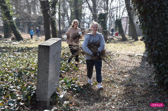 Sprzątanie cmentarza ewangelickiego w Dzierżoniowie