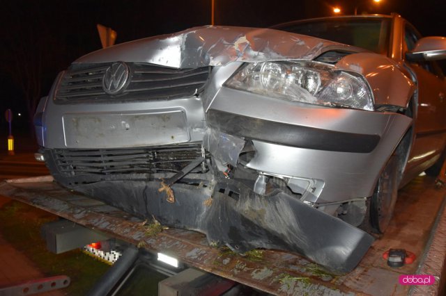 Volkswagenem wjechał w ogrodzenie