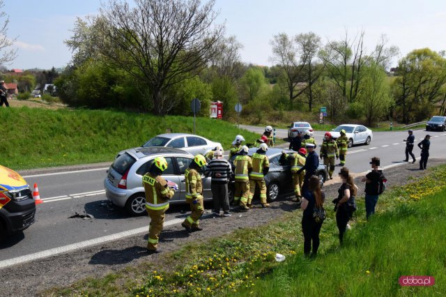 Zderzenie trzech pojazdów w Siodle Gumińskim