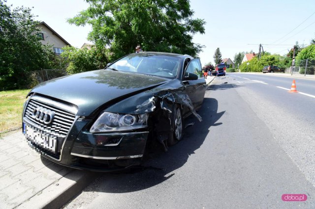 Zderzenie skody z audi w Łagiewnikach