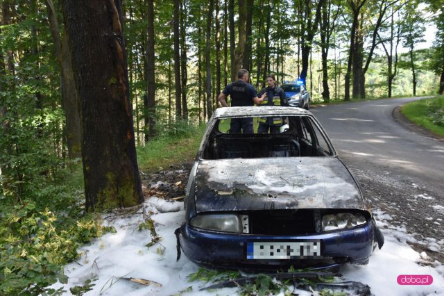 Pożar auta w okolicy Przełęczy Jugowskiej