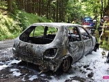 Pożar auta w okolicy Przełęczy Jugowskiej