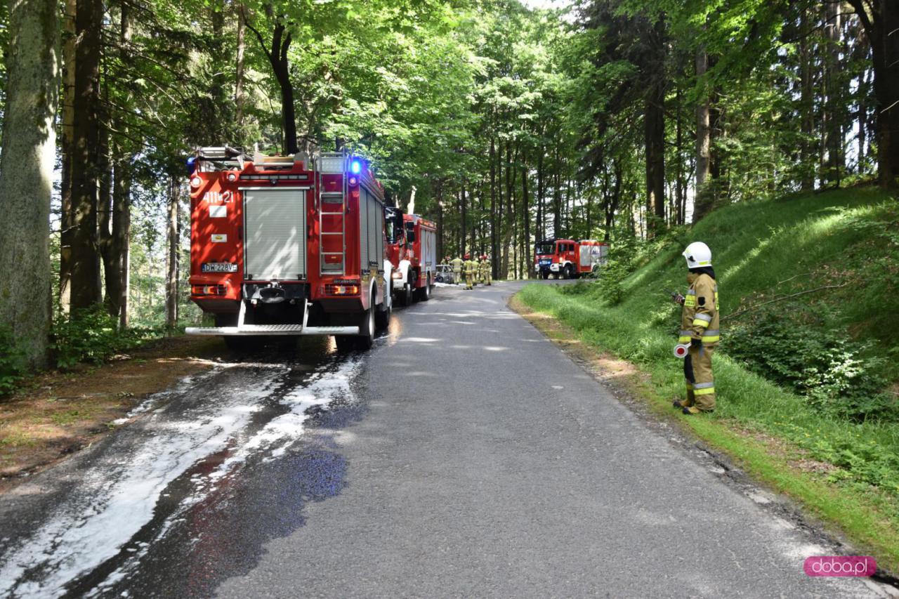 Pożar auta w okolicy Przełęczy Jugowskiej