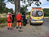 Wypadek z udziałem młodych ludzi przy drodze Rościszów - Pieszyce