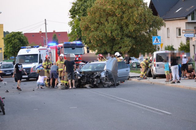 Wypadek na ulicy Waryńskiego w Bielawie 