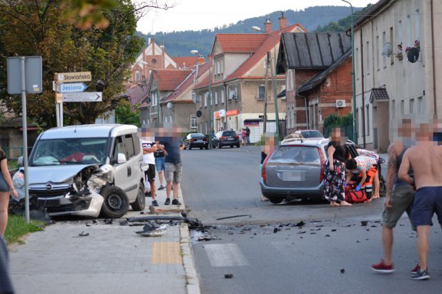 Wypadek na ulicy Waryńskiego w Bielawie 