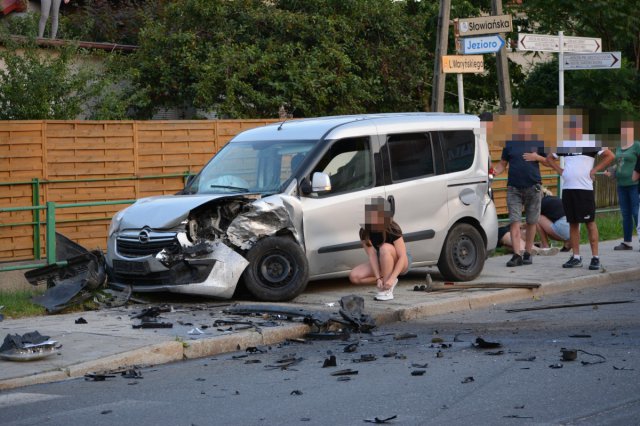 Wypadek na ulicy Waryńskiego w Bielawie 