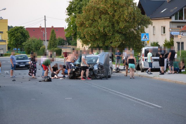 Wypadek na ulicy Waryńskiego w Bielawie 