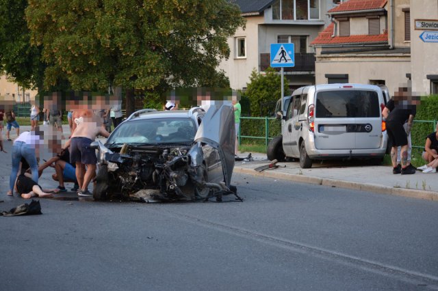 Wypadek na ulicy Waryńskiego w Bielawie 