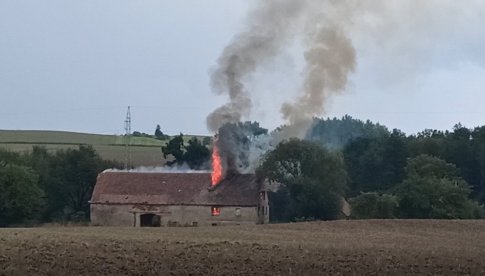 Pożar stodoły w Owieśnie