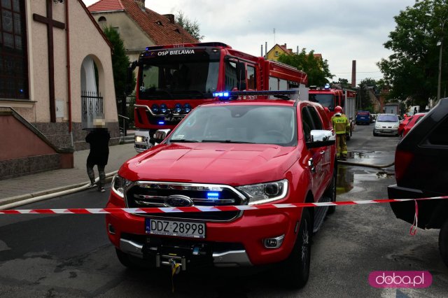 Pożar domu przy ul. Nowowiejskiej w Dzierżoniowie